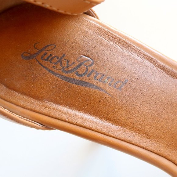 Lucky Brand Tan Open Toe Stiletto Heels / Sandals / Dress Shoes Size 7 - Picture 11 of 14
